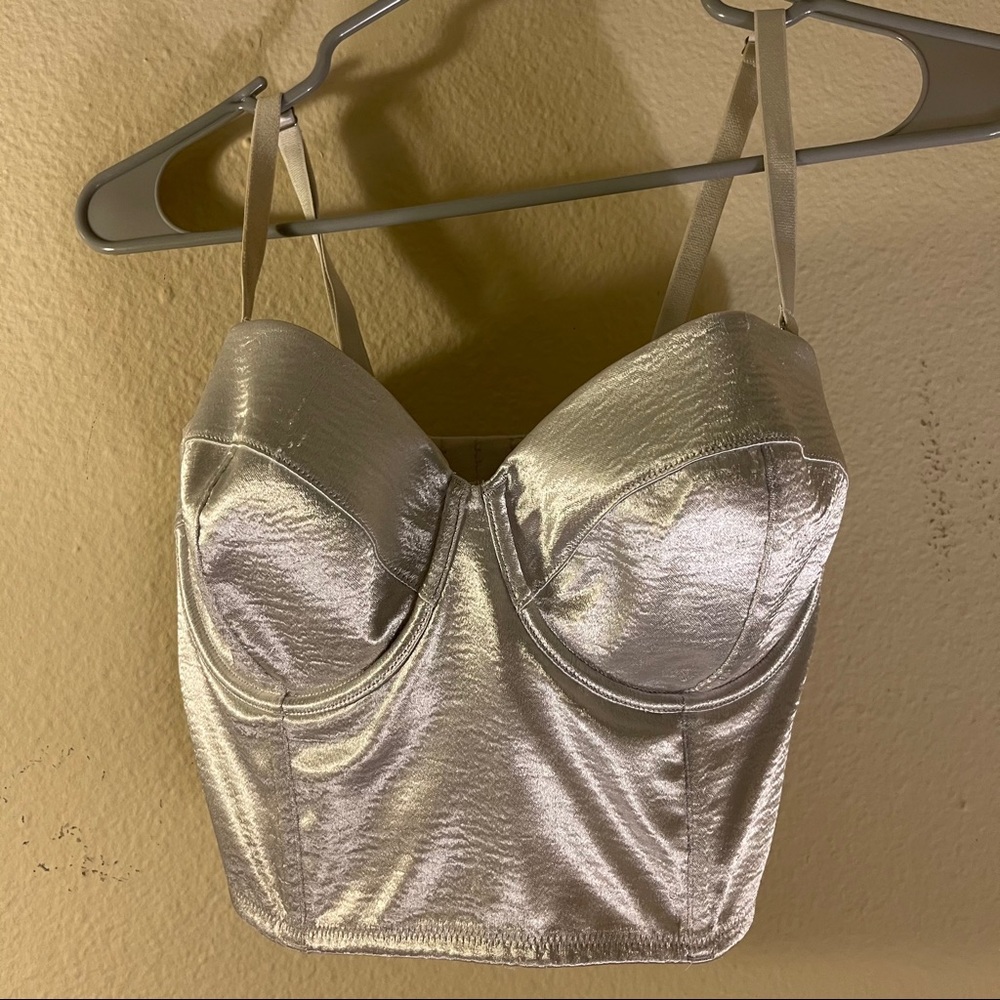 Victoria Secret silver satin corset
